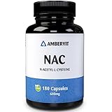 NAC 600 mg aus Fermentation - 180 Kapseln (N Acetyl Cystein, Acetylcystein) Premium NAC Kapseln aus Pflanzlicher Gewonnen | Hohe Bioverfügbarkeit und Verträglichkeit | Amvervit