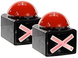 Bada Bing 2er Set XL Buzzer Button - Perfekt für Quizabende und Partyspiele - Mit Sound und Lichteffekten - Zubehör für Quiz Games - Batteriebetriebener Alarmknopf für Spielabende und Spielshows