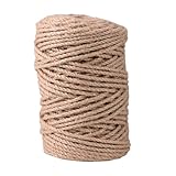 ZYDYRX 400 m Natur Sisal Seil 4mm Jute Schnur Braun Juteschnur Paketschnur für Garten Katzen Kratzseil Haushalt DIY Dekoration Pflanzen