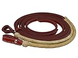 Thor Equine Western Zügel Westernzügel Split Reins, Rohhaut Rund, 220cm, Genäht, Chesnut