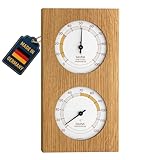 TFA Dostmann Analoges Sauna-Thermo-Hygrometer, mit Eichenrahmen, Temperatur, Luftfeuchtigkeit, hitzebeständig,L 130 x B 40 x H 242 mm