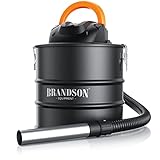 Brandson - Aschesauger für Kamin, Grill, Kaminsauger mit Blas- und Saugfunktion, 1.200 W, Kunststoffbehälter: 20 l, Saugschlauch (metallverstärkt): 1 m