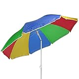 Haushalt International Sonnenschirm 180cm Strandschirm Balkonschirm Schirm Regenbogen Regenbogenfarben