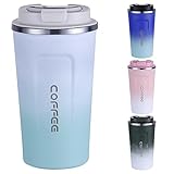 EACHPT Kaffeebecher to go Thermo,510ml Kapazität,BPA-freier,Kaffeebecher mit Deckel Auslaufsicher,Doppelwandiges Isoliertes Vakuum Edelstahl Thermobecher Kaffee to go, für Kaffee/Tee Unterwegs