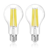 FLSNT LED Edison Glühbirne E27, A70 LED Filament Lampe 3452 Lumen Super Hell, 18W(Ersetzt 200W), 5000K Tageslicht, nicht dimmbar, Klar Glas, 2 Stück