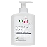 SEBAMED seifenfreie Waschemulsion Meersalz mit Spender 200 ml, für eine besonders milde Reinigung der trockenen und empfindlichen Haut, zur Hand-, Gesichts- und Körperreinigung geeignet