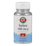 Kal Selen | 100mcg | 100 Tabletten | vegan | ohne Gentechnik | ohne Zucker | laktosefrei | glutenfrei | laborgeprüft | Nahrungsergänzungsmittel mit Selen | essentielles Spurenelement