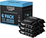TITAN WIPES Feuchtes Toilettenpapier XL 18 x 18 cm, 288 Tücher (6 x 48) – 99% Wasser, Aloe & Vitamin E – ohne Alkohol – plastikfrei, biologisch abbaubar & spülbar feuchttücher