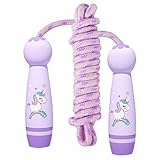 Verstellbare Springseil mit Zähler & Komfortablen Griffen, Speed Rope für Kinder & Sport, Fitness Springseil mit Holzgriff 2,6 m