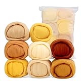 Filzwolle Set 80g mit 8 Farben - Wolle Roving Starter Kit für DIY Handwerk & Bastelprojekte - Inkl. Zubehör für Anfänger, Herbstdekoration & Wollfilzen