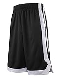 TopTie Herren Sport Shorts, Basketball Trainingsshorts Kurze Sporthose mit Taschen-Schwarz-M