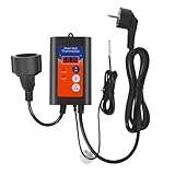 Digitaler Steckdosen-Thermostat Temperaturregler 230V -50° bis 99°C,Thermostat Steckdose für Gewächshausheizung & Frostwächter,Heizmatten Reptilien,LCD Sensor