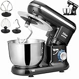 Elektrische Küchenmaschine Rührgeräte & Mixer Knetmaschine zum Backen Teigmaschine Schneebesen Rühr- & Knethaken Teigkneter Multifunktionale Rührmaschine mit Mixer Pulsfunktion 4,5 Liter