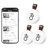 Brifit Bluetooth Thermometer Hygrometer, Digital Thermometer Hygrometer mit APP & Datenspeicherung, Temperatur Feuchtigkeitssensor für Haus, Büro, Gewächshaus, Weinkeller, 3 Pack