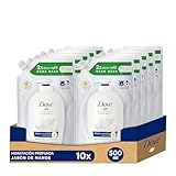 Dove Hand-Waschlotion 10er Pack für empfindliche Haut Flüssigseife Nachfüllbeutel mit ¼ Feuchtigkeitscreme (10 x 500 ml)