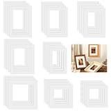 32 Stücke Passepartout Karton,8 Größen Paspartourahmen,Beige Passepartout Nach maß von Bild Foto Rahmen Halterungen Matten,Haltbarkeit Passepartout Rahmen Papier,für Bilder, Fotos, Kunstdrucken