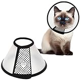 AFCJLTO Pet Cone Recovery,Halskrause Katze, Leichter Kunststoff Elisabethanischer Kragen,Geeignet für kleine bis mittelgroße Katzen mit einem Gewicht von 3 bis 5 kg (Halsumfang 22-26cm,L)