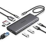 UGREEN Revodok Pro 109 USB C Hub 10Gbps USB A 3.2&USB C 3.2, HDMI 4K@60Hz, PD100W, Ethernet, SD/TF, USB C Docking Station kompatibel mit iPhone 15, MacBook Pro/Air, Surface, Galaxy S24/S23 usw.