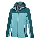 Black Crevice Damen Hardshelljacke I 10.000 mm Wassersäule - winddicht & wasserdicht I Regenjacke I Outdoorjacke mit Kapuze I Wanderjacke & Trekkingjacke, mediterranea, 44