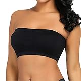 Boolavard TM nahtlose Bandeau BH Flimmerkiste BH - trägerlosen - Stretch , Schwarz, Medium