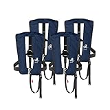 12skipper 4er-Set Automatik-Rettungswesten 165N ISO mit Harness, Navy