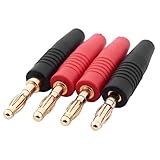 Aboiled 4pcs 4mm B7 24 Karat Vergoldet Musical Lautsprecherkabel Draht Pin Bananenstecker