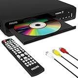 Philips DVD-Player für Fernseher mit HDMI-Anschluss, 1080p, HD-DVD-Player für Smart TV, USB-Eingang, Fernbedienungsgerät und Cinch-Kabel, Multiregion, PAL/NTSC