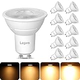 Lepro GU10 LED Warmweiss Dimmbar Lampe, 4,5W 345 Lumen Leuchtmittel, 2700K Warmweiß, Entspricht 50W Halogenlampen, 38° Abstrahlwinkel, Energiesparend, GU 10 LED Dimmbar Glühbirne, 10er Pack