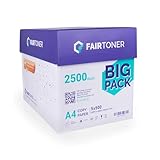 FairToner Kopierpapier 2500 Blatt DIN-A4 80g, Weiß (5 x 500 Blatt / 5er Pack) Universal Druckerpapier