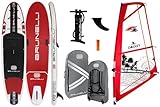 BRUNELLI 10.8 Windsurf Woven Double Layer Premium SUP Board aufblasbar Stand Up Paddle Checker 4,5qm Rigg