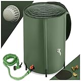 tectake® Regenwassertank für Garten und Camping, Tonne faltbar, Regentonne mit Deckel und Wasserhahn, Wassertank, Regenwassersammler, Zisterne, Regenfass mit Hahn, Wassertonne - 380 l
