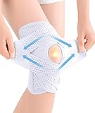 kniebandage Damen Männer Sport,Kniebandage mit klettverschluss und Patella Gel Pads für Damen & Männer Orthopädische Bandage knie Meniskus Arthrose Gelenkschmerzlinderung sport Weiß L