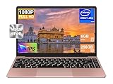 Notebook Laptop 14 Zoll Celeron N4020, Win 11 Notebook mit 5G WiFi 6 GB + 256 GB SSD Expansion 1TB, BT4.2 Kabellose Mausunterstützung & Tastaturschutz - Gold