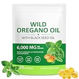 Oregano Öl Kapseln, Oreganoöl 120 Softgels 2-in-1 6000 mg mit Schwarzkümmelöl 200 mg & 165 mg Carvacrol | Kaltgepresst, vegan & gentechnikfrei | Unterstützung von Immunsystem,Verdauung & Atemwegen