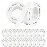 20 Rollen Teflonband Gewindedichtband, PTFE Dichtband Wasserleitung, 15 m*12 mm Gewindedichtband, Dichtungsband Wasserdicht, Gewindedichtfaden für Rohre, Duschköpfe und Ventile, Zur Leckvermeidung