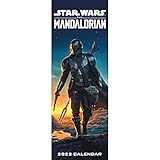 Disney Star Wars The Mandalorian Kalender 2022 – Monatsansicht, schmaler Wandkalender 15 cm x 42 cm – Offizielles Lizenzprodukt