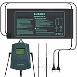 Luxbird Sämling-Heizmatte mit Thermostatregler, IP67 Wasserdicht 10'x20.75' Wärmematte für Pflanzen automatische Temperaturregelung 21W (2 Stück Heizmatte + Thermostatregler)