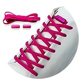 Nounex21 - Premium 2 Paar - Elastische Schnürsenkel mit Metall Lock-Verschluss (Pink)