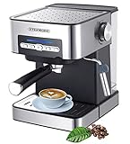 Steinborg Espressomaschine | Siebträgermaschine | 15 Bar | Siebträger Kaffeemaschine | mit Milchaufschäumer | Cappuccinomaschine | 1,6 Liter Wassertank