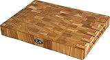 B4K® Schneidebrett aus Eiche Stirnholz 35 × 25 × 4 cm –...
