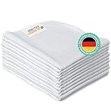 YAMBINO® 10x Premium Mulltücher Baby 50x38cm – Oeko-TEX 100 zertifizierte Mullwindeln – 100% Baumwolle Mulltücher – Kochfeste Spucktücher bei 95°C – Sanfte & atmungsaktive Spucktücher Baby Weiß