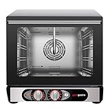 GGM Gastro | EHODV4 | Heißluftofen KOMPAKT - mit Dampffunktion - Manuell - inkl. 4 Bleche 450x340mm