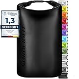 Nordlight Dry Bag 2L Wasserdichter Beutel - (Schwarz) Wasserdichter Packsack Mit Roll Top Verschluss Und Schultergurt | Schwimmen, Baden, Strand, Kanu, Stand Up Paddling, Tauchen