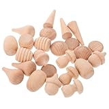 HEALSOPTHY Unbehandelte Holzklötzchen zum Basteln Verschiedene Pilzformen und Glatte Oberfläche für Einfache Bemalung DIY Deko mit für Wohnraumgestaltung Zufällige Farbe Zufällige Farbe