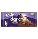 Milka Dark Milk Kakao Splitter 1x 85g I Zartherbe Alpenmilch-Schokolade I mit Kakao Nibs I Milka Schokolade aus 100% Alpenmilch I Tafelschokolade