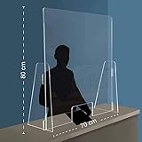 Acryl Schutzschild Niesschutz Für Zähler, Rezeption, Büro, Geschäft - Schutzschild, Sicherheitstrennwand Und Spritzschutz-70x80cm