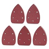 wadafen Schleifpapier Dreieckschleifer, 50 Blatt Delta Schleifpapier Klett 140x90 mm Schleifdreiecke Schleifblätter 5 Loch, Korn 40/60/80/120/240 je x10, für Deltaschleifer & Multischleifer