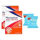 MUCOSOLVAN® 1mal täglich Retardkapseln, 2 x 50 Stück, 75mg Ambroxol, Hustenschleimlöser, mit 2 Duschbomben