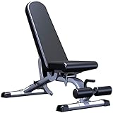 SAeWare Hantelbank, verstellbar, Krafttraining, Sit-Up-Bank, flach/geneigt, für Ganzkörpertraining, Schwarz