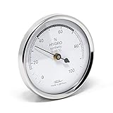 Fischer 150CR - Synthetic-Hygrometer - 68mm Luftfeuchtigkeitsmesser mit chrom-farbenem Kunststoffgehäuse Made in Germany